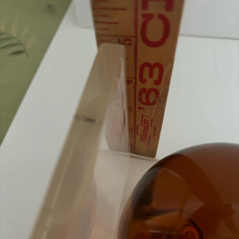 Vintage Modern Thomas O’Brian-Amber Lucite Sphere Bookends - Pair - Picture 13 of 15
